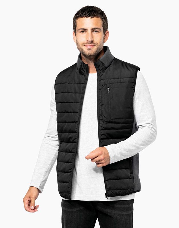 Bodywarmer bi-matière homme