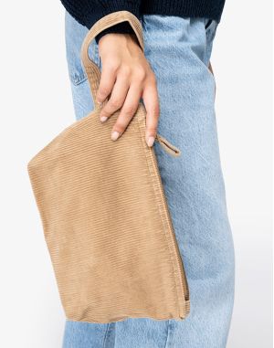 Pochette écoresponsable en velours côtelé

