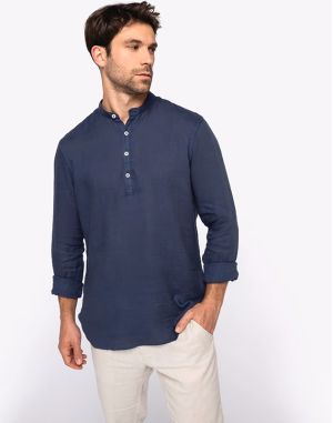 CHEMISE COL MAO EN LIN