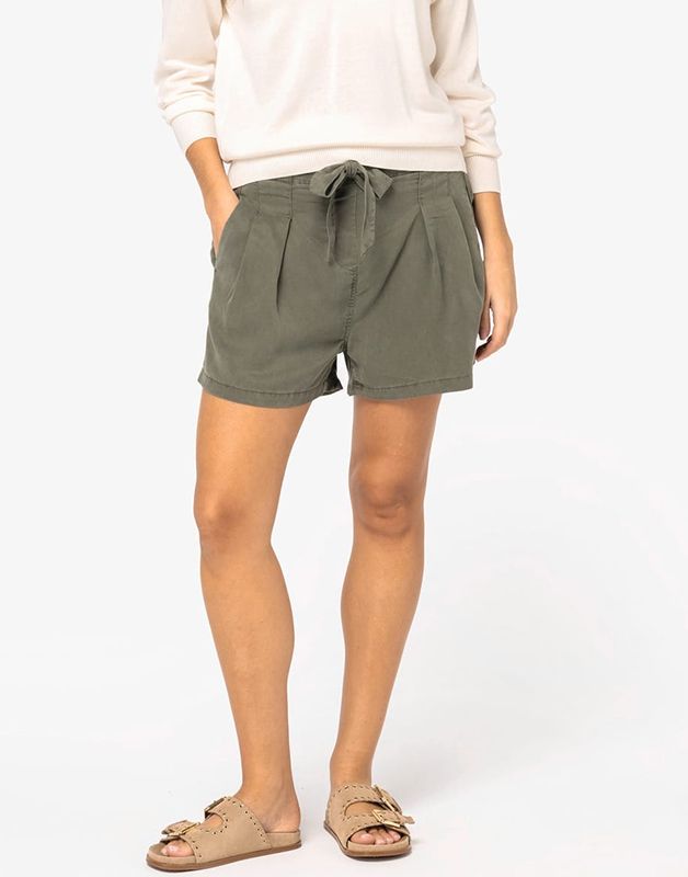 SHORT ÉCORESPONSABLE DÉLAVÉ EN LYOCELL FEMME