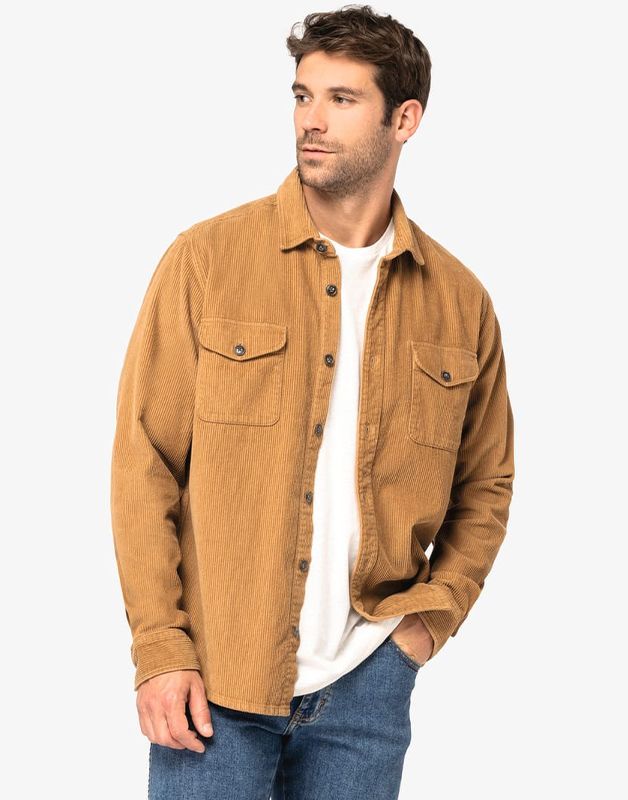 SURCHEMISE ÉCORESPONSABLE DÉLAVÉE EN VELOURS CÔTELÉ HOMME