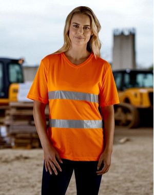 T-SHIRT COL V HAUTE VISIBILITÉ