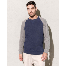 Sweat-shirt BIO bicolore col rond manches raglan homme