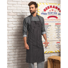 Tablier à bavette rayé